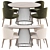 Modern Dining Set Collection: Chair & Table 3D model small image 1