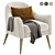 Elegant Velvet Juno Armchair 3D model small image 1