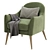 Elegant Velvet Juno Armchair 3D model small image 4