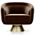 Luxury Velvet Swivel Chair Set 3D model small image 2