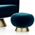 Luxury Velvet Swivel Chair Set 3D model small image 4