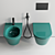 Ceramic Wall-Hung Bathroom Fixtures 3D model small image 3