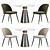 Modern Metal Velvet Dining Set 3D model small image 1