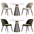 Modern Metal Velvet Dining Set 3D model small image 2