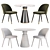 Modern Metal Velvet Dining Set 3D model small image 3