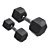 Hexagonal Rubberized Dumbbells Set 3D model small image 1