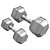 Hexagonal Rubberized Dumbbells Set 3D model small image 2