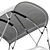 Inflatable Boat with Sunshade 3D model small image 4