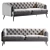 Modern Earl Gray Chesterfield Sofa 3D model small image 6