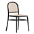 Bentwood Dining Chair Black Oak 3D model small image 1