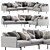 Modern Outline Corner Sofa Set 3D model small image 1