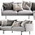 Modern Outline Corner Sofa Set 3D model small image 4