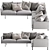 Modern Outline Corner Sofa Set 3D model small image 6