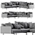 Modern Outline Corner Sofa Set 3D model small image 7