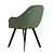 Chic Green Swivel Armchair 3D model small image 2