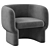 Modern Upholstered Barrel Chair - 2015 3D model small image 3