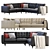 Contemporary Modular Corner Sectional Sofa 3D model small image 1