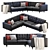 Contemporary Modular Corner Sectional Sofa 3D model small image 3