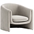 Elegant Velvet Barrel Chair 3D model small image 1