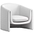 Elegant Velvet Barrel Chair 3D model small image 3