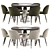 Elegant Modern Dining Room Set 3D model small image 3