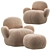 Contemporary Carmelo Armchair Set 3D model small image 1