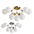 Elegant Glass Orb Ceiling Chandelier 3D model small image 1