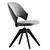 Elegant Velvet Office Desk Chair 3D model small image 2