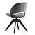 Elegant Velvet Office Desk Chair 3D model small image 3