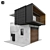 Modern Container Concrete House Model 3D model small image 1