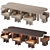 Modern Dining Set Furniture Collection 3D model small image 1