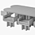 Modern Dining Set Furniture Collection 3D model small image 7