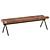 Teak Garden Bench, Real-Sized 3D model small image 1