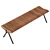 Teak Garden Bench, Real-Sized 3D model small image 5