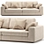 Modern Convertible Sofa With Ottoman 3D model small image 1