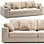 Modern Convertible Sofa With Ottoman 3D model small image 2