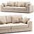 Modern Convertible Sofa With Ottoman 3D model small image 4