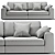 Modern Convertible Sofa With Ottoman 3D model small image 5