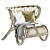 Handwoven Rattan Fox Lounge Chair 3D model small image 1