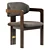 Elegant Ash Wood Cushion Chair 3D model small image 1