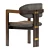 Elegant Ash Wood Cushion Chair 3D model small image 5