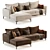 Stylish Milan Corner Sofa Set 3D model small image 2