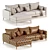 Stylish Milan Corner Sofa Set 3D model small image 5