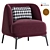 Modern Badal Armchair in Millimeters 3D model small image 1