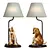 Dog Sculpture Table Lamp Velvet 3D model small image 1