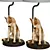 Dog Sculpture Table Lamp Velvet 3D model small image 3