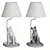 Dog Sculpture Table Lamp Velvet 3D model small image 5