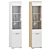 Stella Display Cabinet Oak White 3D model small image 1