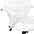 White Leather Ergonomic Office Chair 3D model small image 5