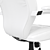 White Leather Ergonomic Office Chair 3D model small image 6